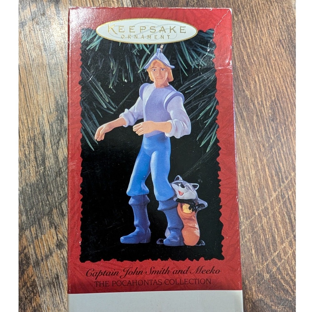 Hallmark Keepsake Disney Pocahontas Captain John Smith and Meeko Ornament 1995